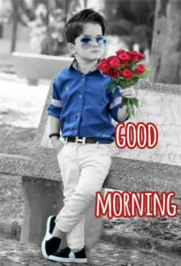 Cute Boy Kids Good Morning Photos in Hindi