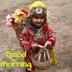 Good Morning Cute Kid Image in Hindi